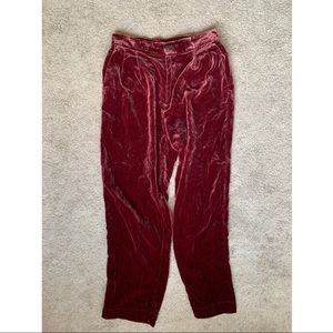 Madewell velvet red cropped pants